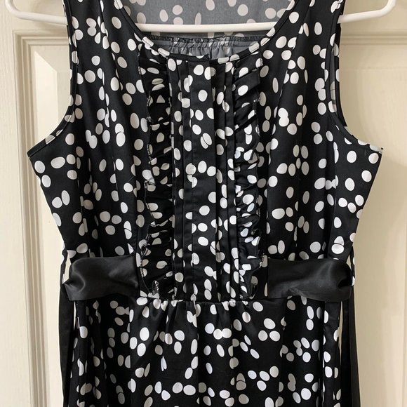 🌷3 for$25🌷Smart Set, US S (Fits Up to US M), Black & White Polka Dot Dress - Picture 6 of 8